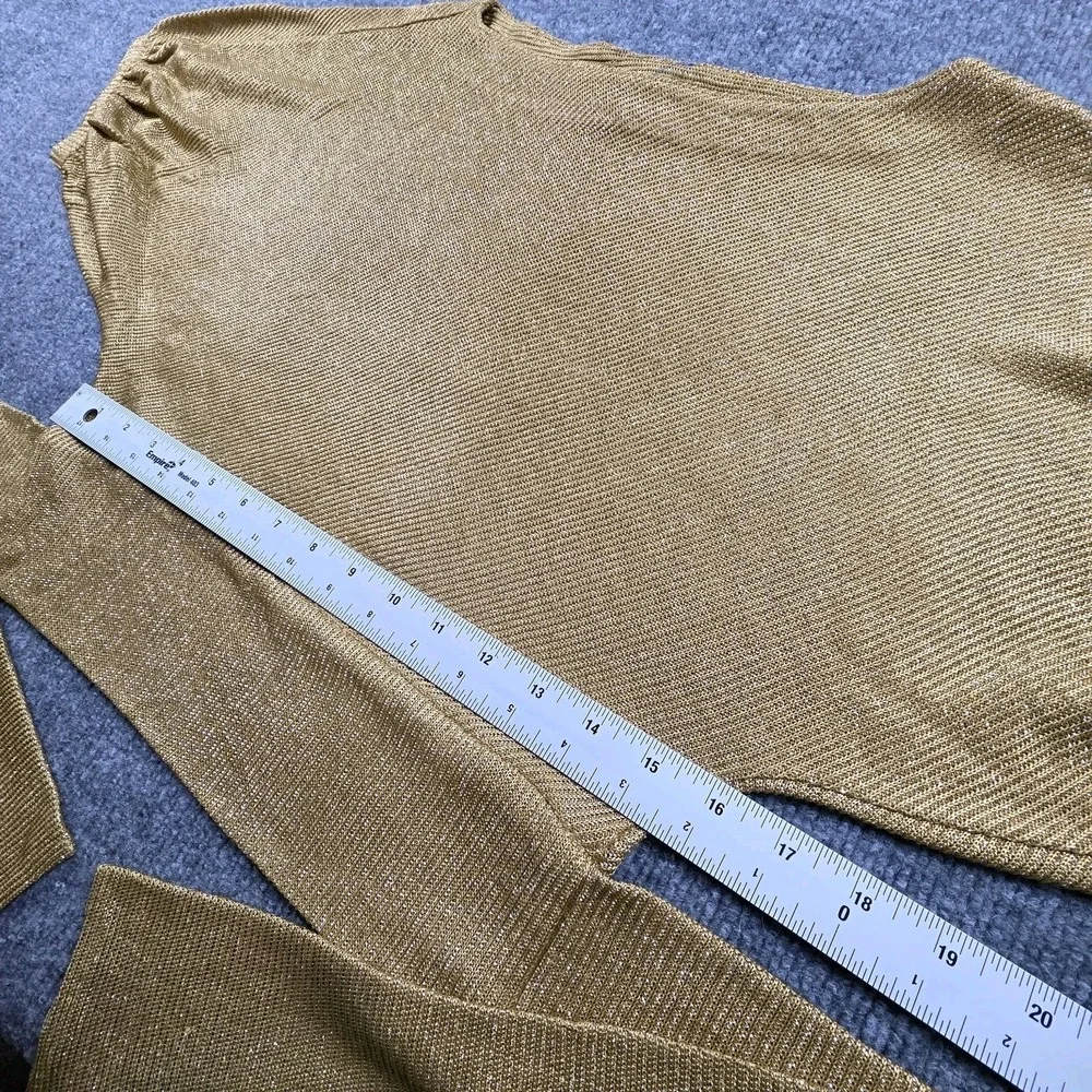 Vintage Joseph Magnin Women's 12 Gold Metallic Knit  Sweater Top 80s Glam Blouse - Picture 12 of 12
